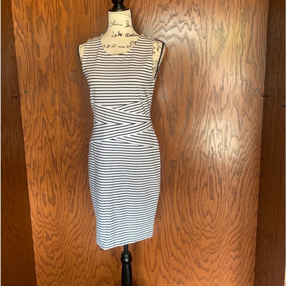 Bold Elements Cut To Curve Striped Dress